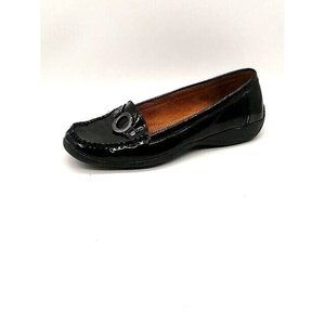 Natural Soul Womens Loafers Black‎ Patent Leather Slip On Shoe Square Toe 8.5